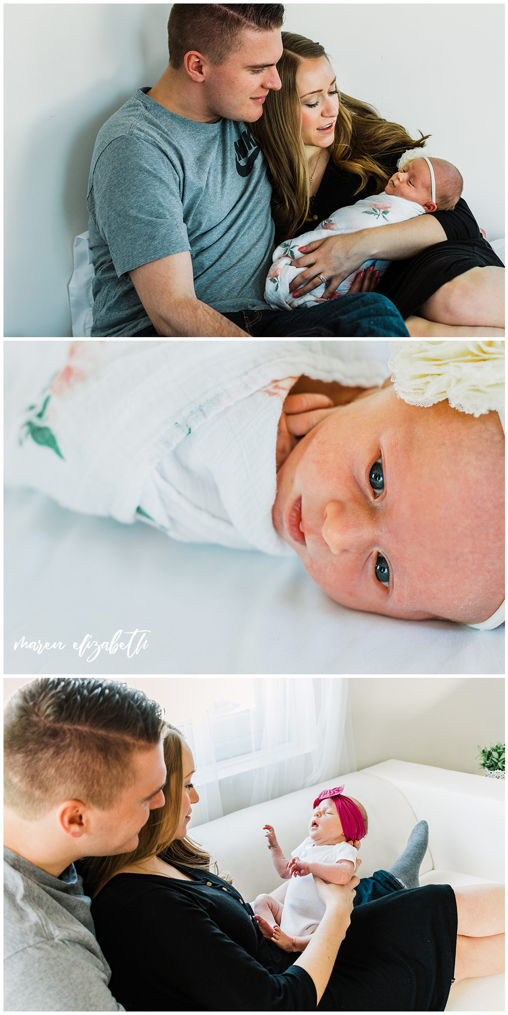 This newborn pictures session was shot at the White Space Studio in Provo, UT. I love the airyness of this studio space and would definitely go back. | Gilbert, AZ Photographer | Maren Elizabeth Photography