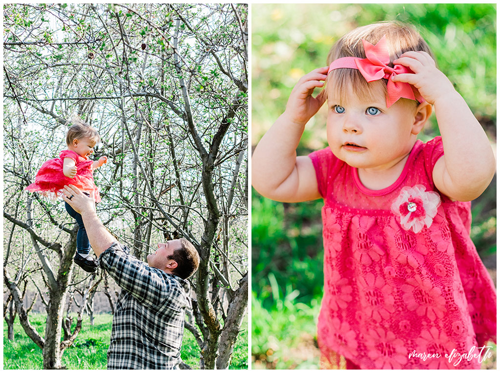 Daddy & Me mini session at the provo orchard with a toddler. I love taking pictures of toddlers because of their wiggly energy and huge personalities. | Gilbert Family Photographer | Maren Elizabeth Photography