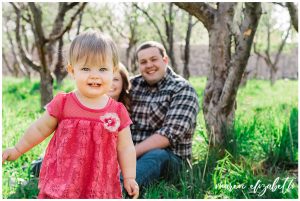 Family spring mini session at the provo orchard with a toddler. I love taking pictures of toddlers because of their wiggly energy and huge personalities. | Gilbert Family Photographer | Maren Elizabeth Photography