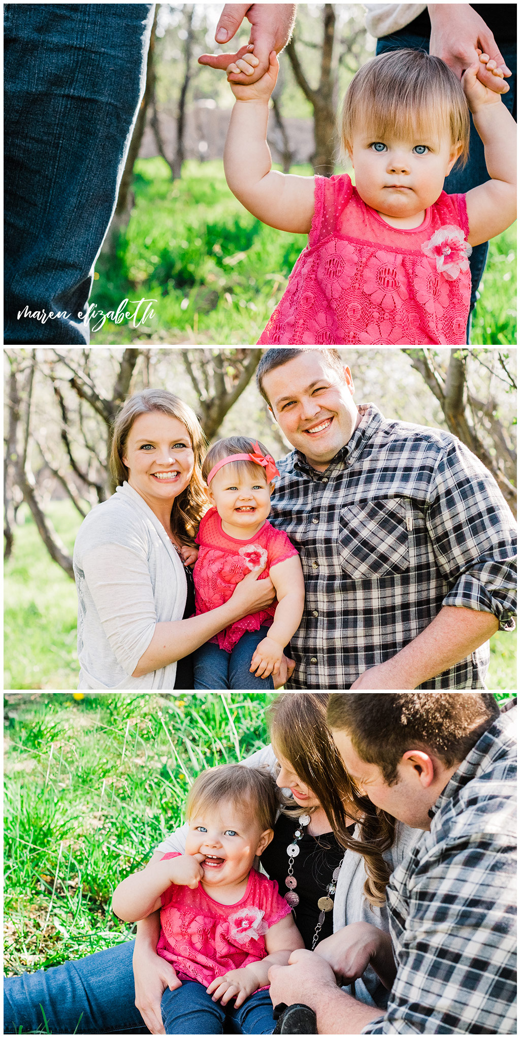 Family spring mini session at the provo orchard with a toddler. I love taking pictures of toddlers because of their wiggly energy and huge personalities. | Gilbert Family Photographer | Maren Elizabeth Photography