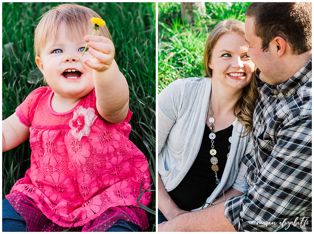 Family spring mini session at the provo orchard with a toddler. I love taking pictures of toddlers because of their wiggly energy and huge personalities. | Gilbert Family Photographer | Maren Elizabeth Photography