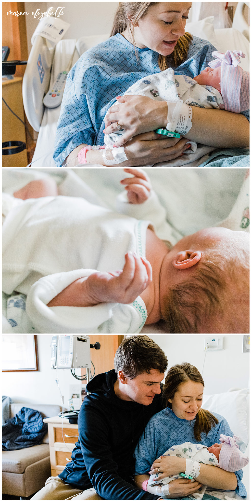 Fresh 48 Pictures at American Fork Hospital in Utah minutes after Baby M's birth. Maren Elizabeth Photography | Arizona Photographer. 