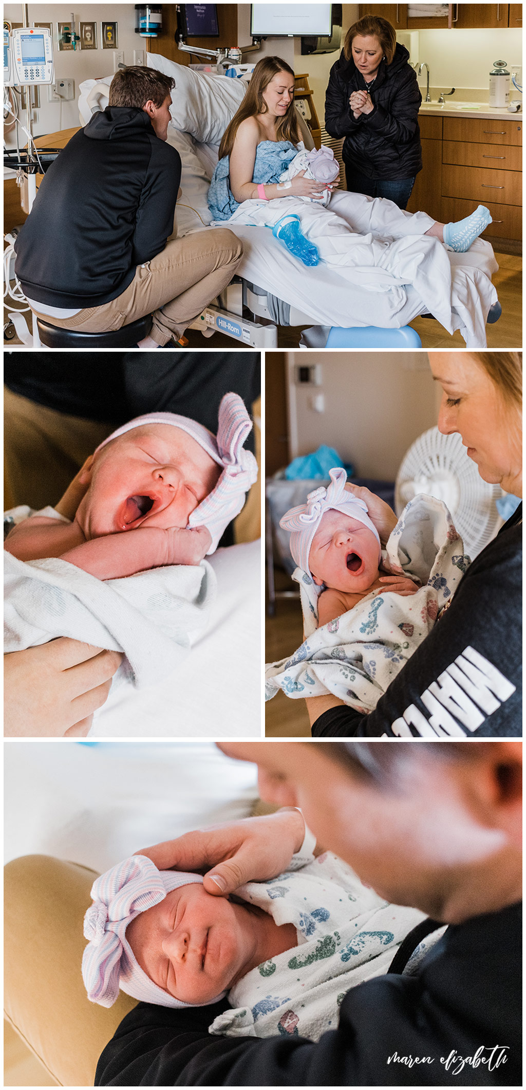Fresh 48 Pictures at American Fork Hospital in Utah minutes after Baby M's birth. Maren Elizabeth Photography | Arizona Photographer. 