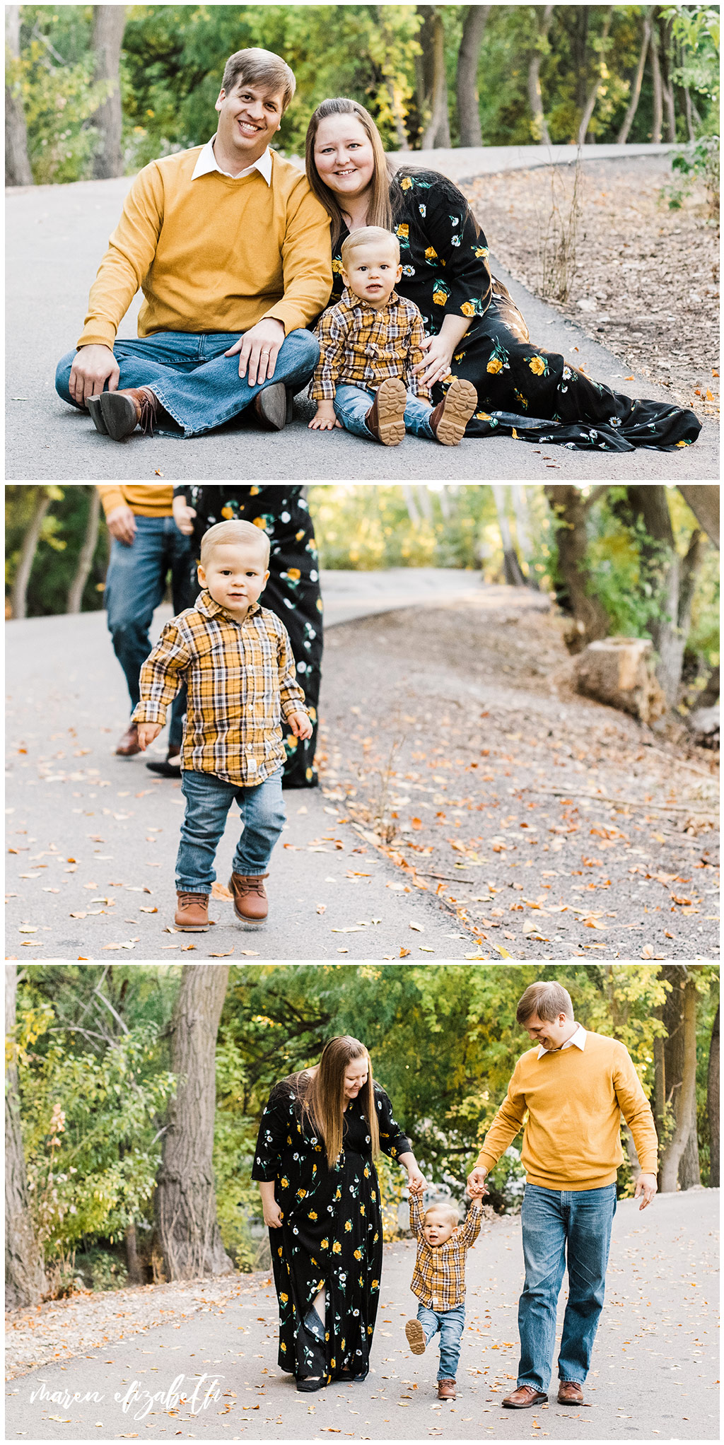 The Lakeshore Bridge Trailhead is one of my go to locations in Utah for Family Pictures. It's got a tree covered path, open fields, a country road, and Utah Lake nearby. | Arizona Family Photographer | Maren Elizabeth Photography
