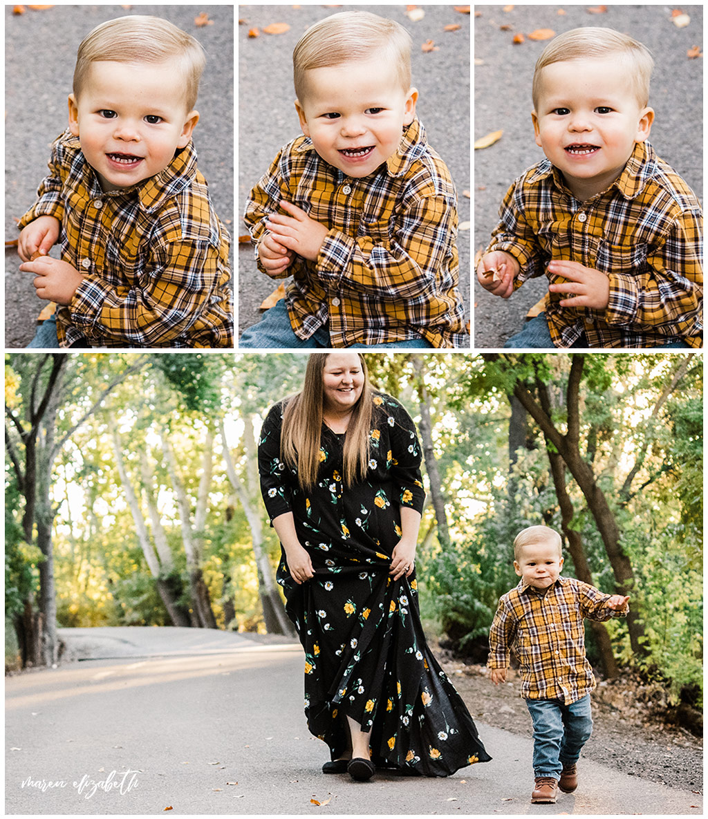 The Lakeshore Bridge Trailhead is one of my go to locations in Utah for Family Pictures. It's got a tree covered path, open fields, a country road, and Utah Lake nearby. | Arizona Family Photographer | Maren Elizabeth Photography