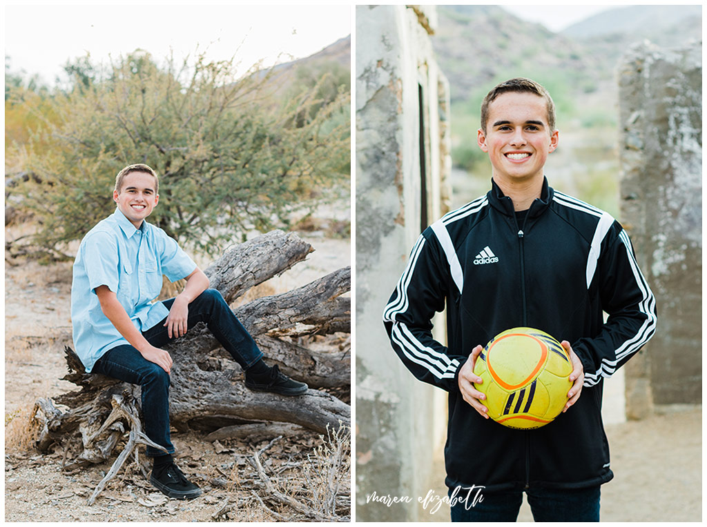 Senior pictures at Scorpion Gulch feature ghost town ruins and desert landscape all around for endless possibilities. Gilbert Photographer | Maren Elizabeth Photography