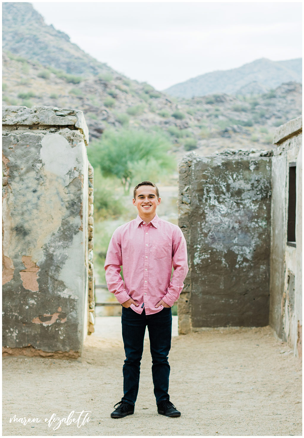 Senior pictures at Scorpion Gulch feature ghost town ruins and desert landscape all around for endless possibilities. Gilbert Photographer | Maren Elizabeth Photography