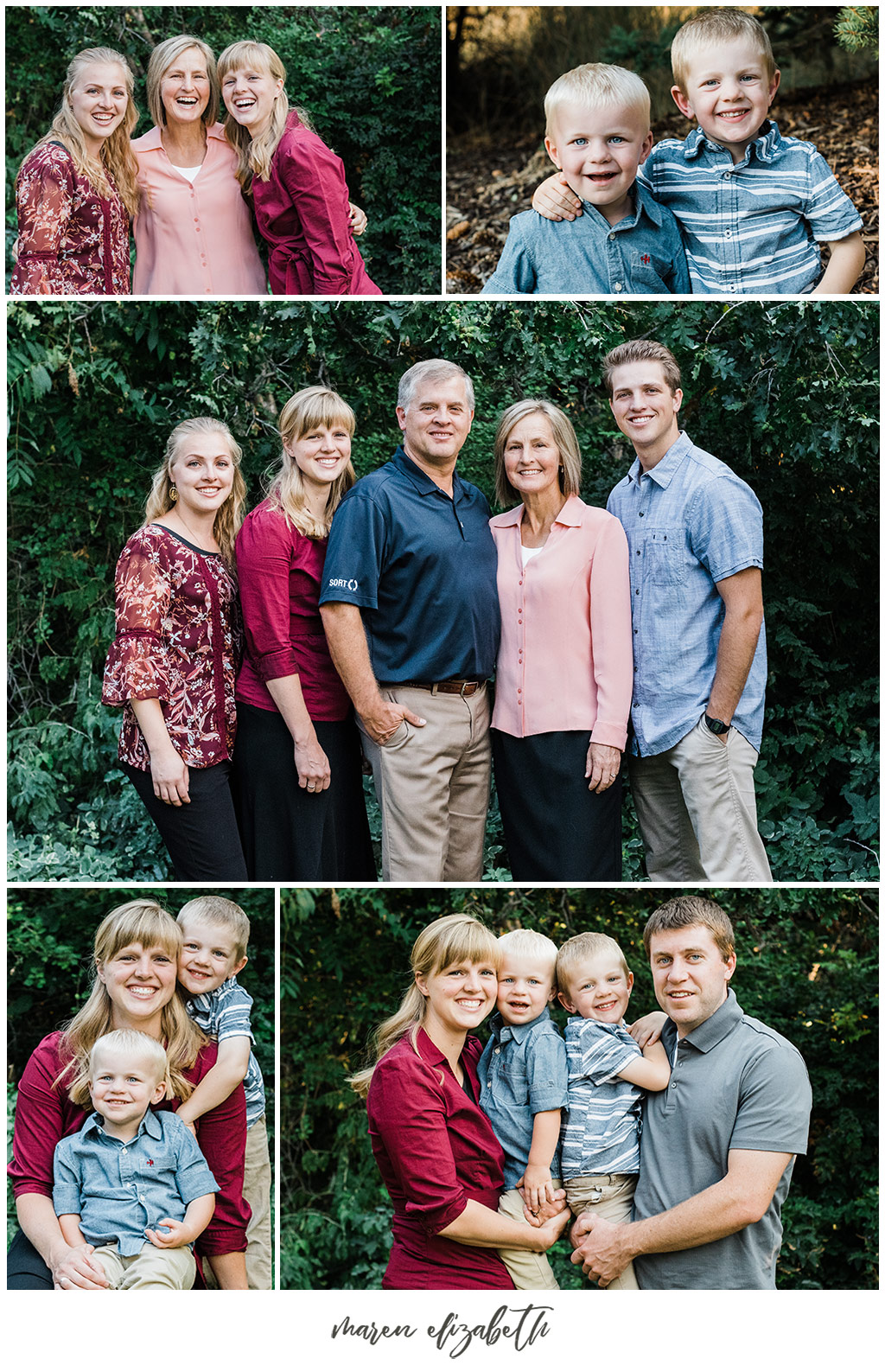 Utah extended family pictures by Maren Elizabeth Photography taken in a neighbor's driveway. Beautiful photo locations can be found anywhere if you get creative. | Arizona Family Photographer