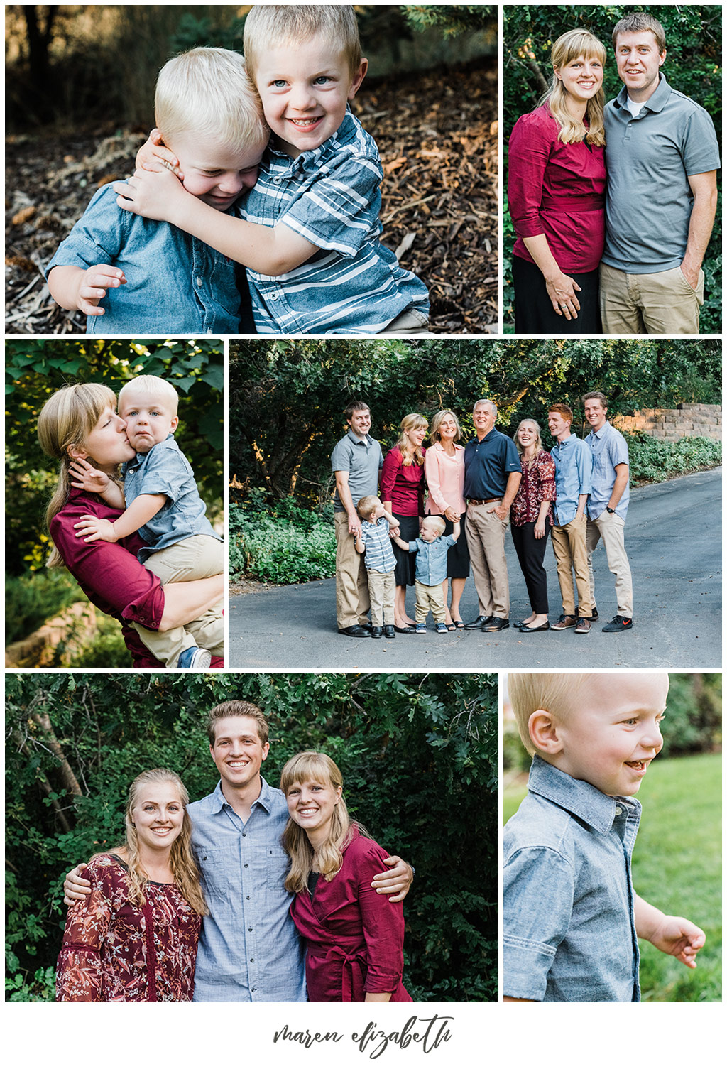 Utah extended family pictures by Maren Elizabeth Photography taken in a neighbor's driveway. Beautiful photo locations can be found anywhere if you get creative. | Arizona Family Photographer