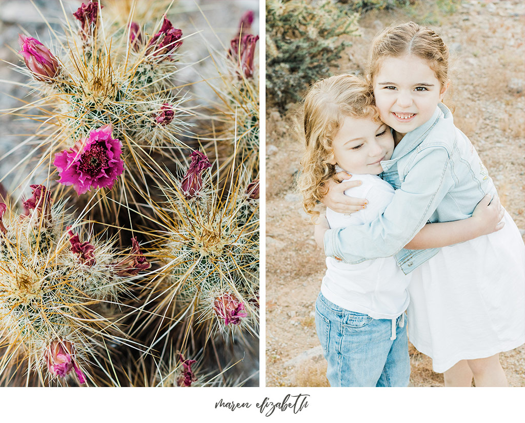 Sunrise family pictures session of a family of four at the San Tan Mountain Regional Park in Queen Creek, AZ. | Arizona Family Photographer | Maren Elizabeth Photography