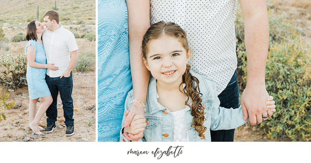 Sunrise family pictures session of a family of four at the San Tan Mountain Regional Park in Queen Creek, AZ. | Arizona Family Photographer | Maren Elizabeth Photography