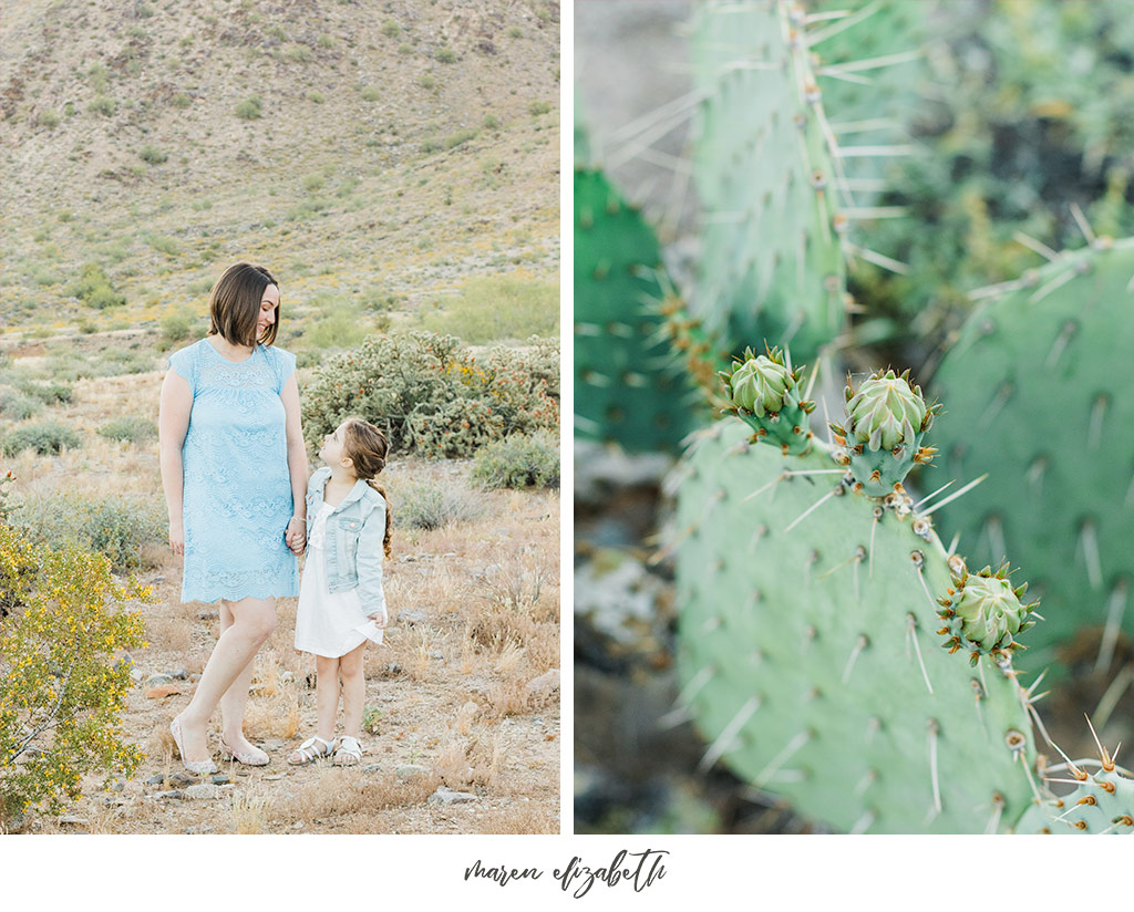 Sunrise family pictures session of a family of four at the San Tan Mountain Regional Park in Queen Creek, AZ. | Arizona Family Photographer | Maren Elizabeth Photography