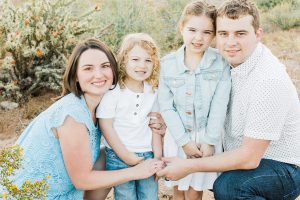 Sunrise family pictures session of a family of four at the San Tan Mountain Regional Park in Queen Creek, AZ. | Arizona Family Photographer | Maren Elizabeth Photography