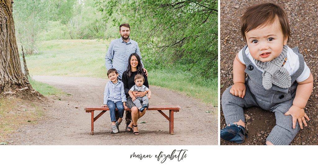 Family pictures session of a family of four at the Wheeler Historic Farm in Murray, UT. | Arizona Family Photographer | Maren Elizabeth Photography