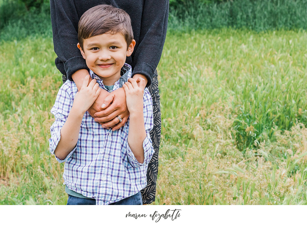 Family pictures session of a family of four at the Wheeler Historic Farm in Murray, UT. | Arizona Family Photographer | Maren Elizabeth Photography