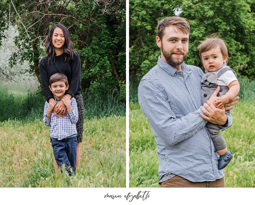 Family pictures session of a family of four at the Wheeler Historic Farm in Murray, UT. | Arizona Family Photographer | Maren Elizabeth Photography