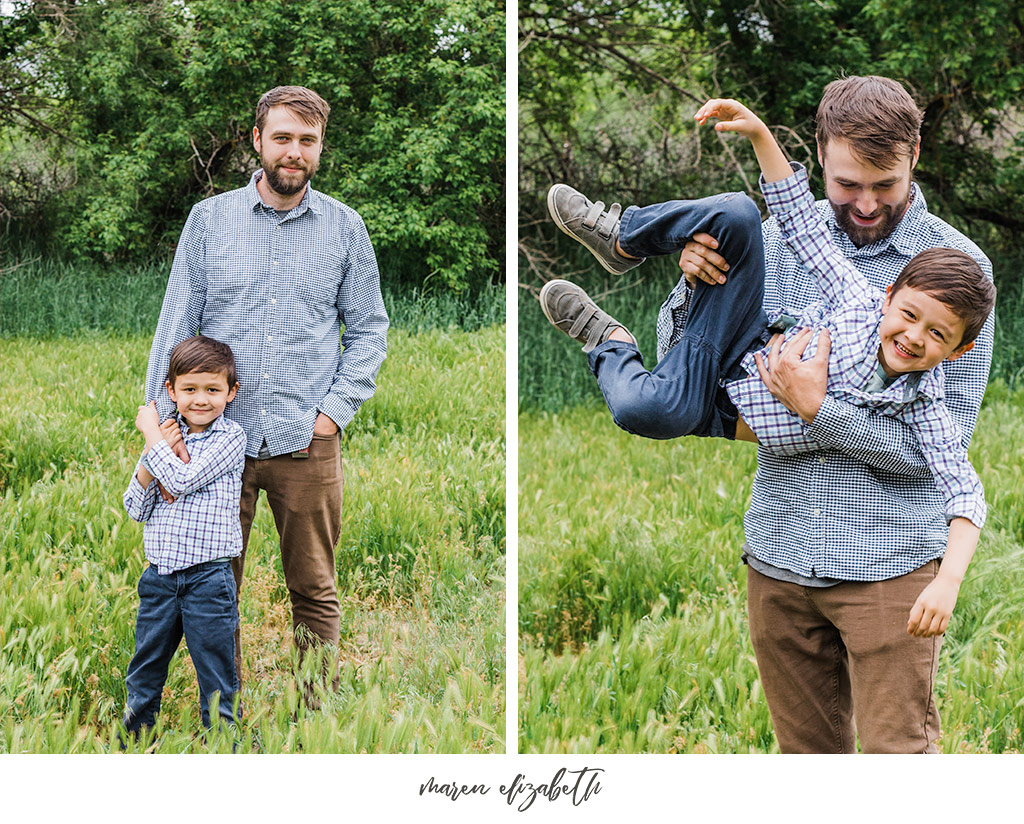 Family pictures session of a family of four at the Wheeler Historic Farm in Murray, UT. | Arizona Family Photographer | Maren Elizabeth Photography