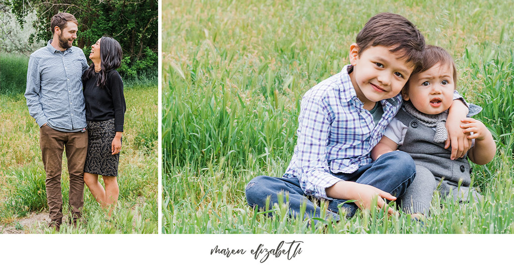 Family pictures session of a family of four at the Wheeler Historic Farm in Murray, UT. | Arizona Family Photographer | Maren Elizabeth Photography