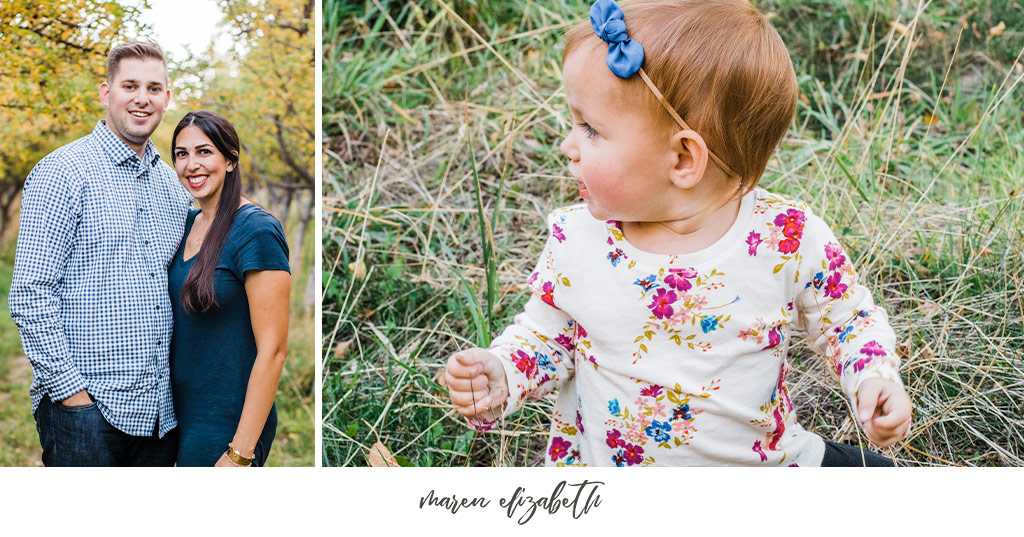 Family of six family photos at Provo Orchard in the Fall. Arizona Family Photographer | Maren Elizabeth Photography.