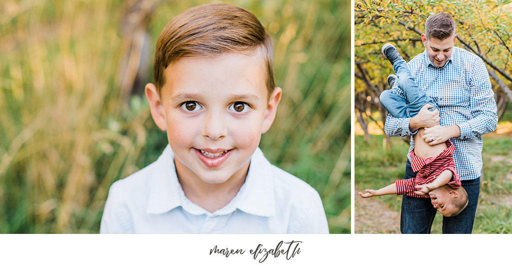 Family of six family photos at Provo Orchard in the Fall. Arizona Family Photographer | Maren Elizabeth Photography.