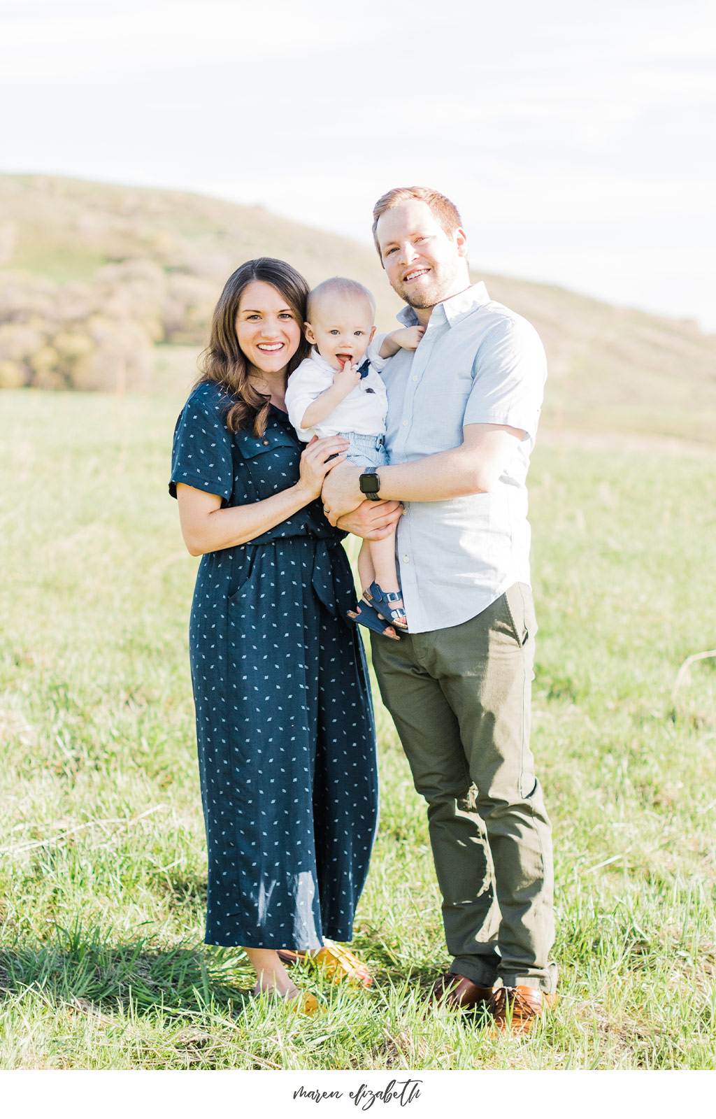 Family of three family pictures at Tunnel Springs Park in North Salt Lake City, UT. Tunnel Springs Photography | Maren Elizabeth Photography