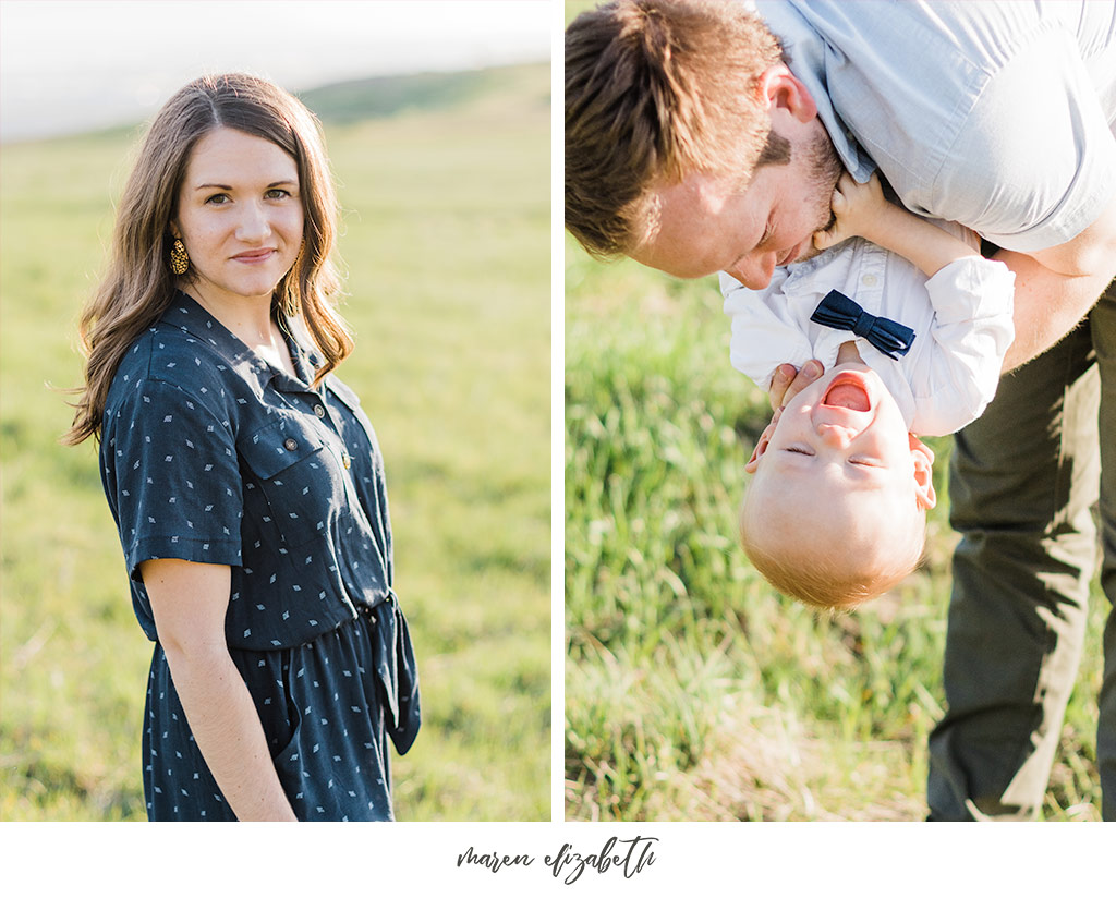 Family of three family pictures at Tunnel Springs Park in North Salt Lake City, UT. Tunnel Springs Photography | Maren Elizabeth Photography