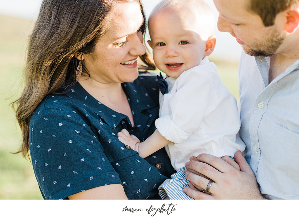 Family of three family pictures at Tunnel Springs Park in North Salt Lake City, UT. Tunnel Springs Photography | Maren Elizabeth Photography