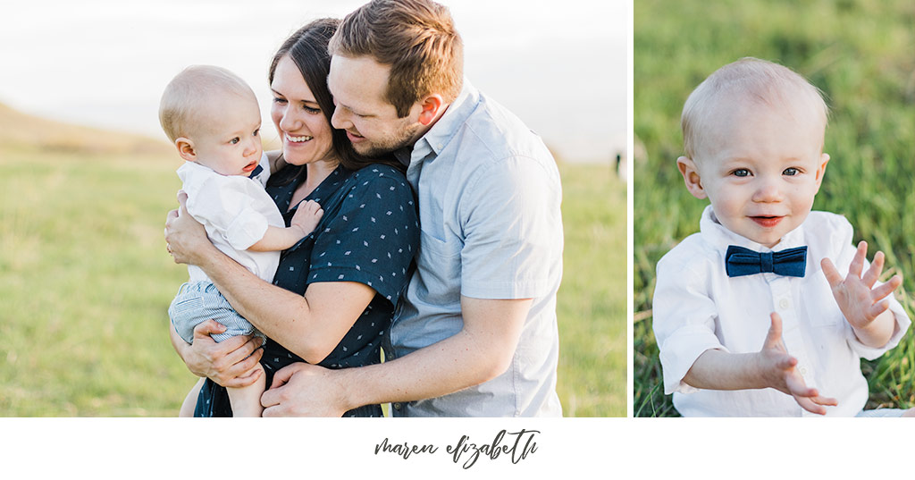 Family of three family pictures at Tunnel Springs Park in North Salt Lake City, UT. Tunnel Springs Photography | Maren Elizabeth Photography