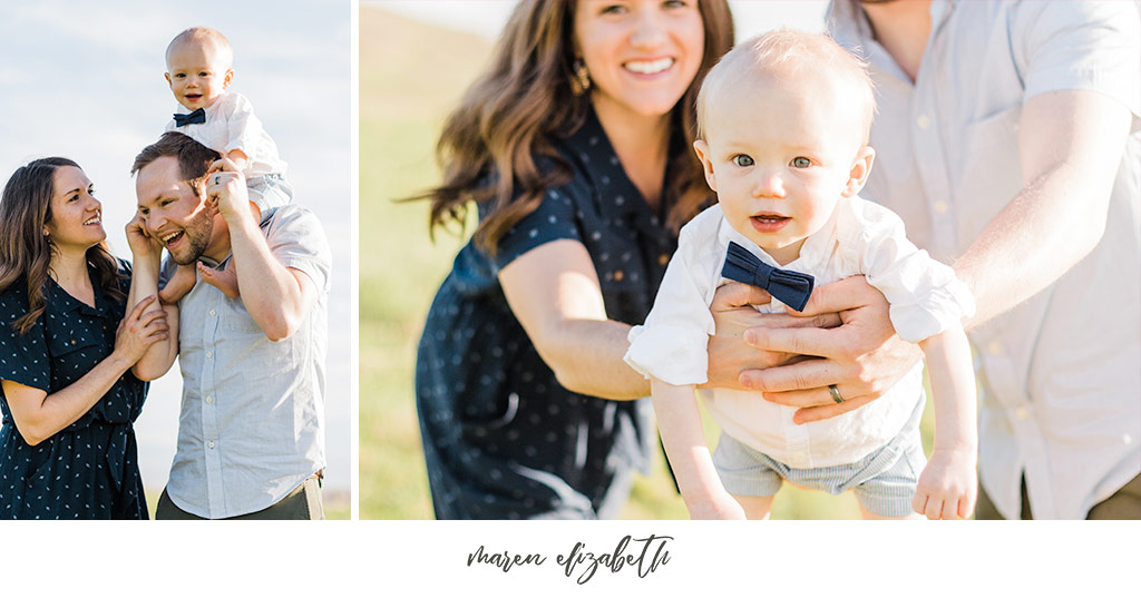 Family of three family pictures at Tunnel Springs Park in North Salt Lake City, UT. Tunnel Springs Photography | Maren Elizabeth Photography