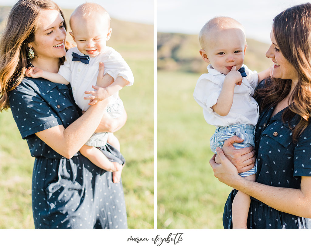 Family of three family pictures at Tunnel Springs Park in North Salt Lake City, UT. Tunnel Springs Photography | Maren Elizabeth Photography