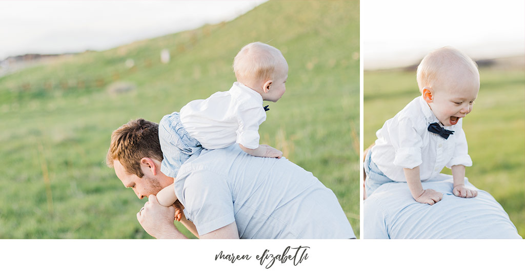 Family of three family pictures at Tunnel Springs Park in North Salt Lake City, UT. Tunnel Springs Photography | Maren Elizabeth Photography