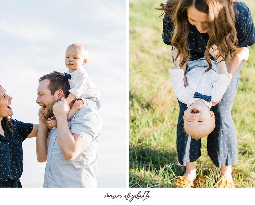 Family of three family pictures at Tunnel Springs Park in North Salt Lake City, UT. Tunnel Springs Photography | Maren Elizabeth Photography