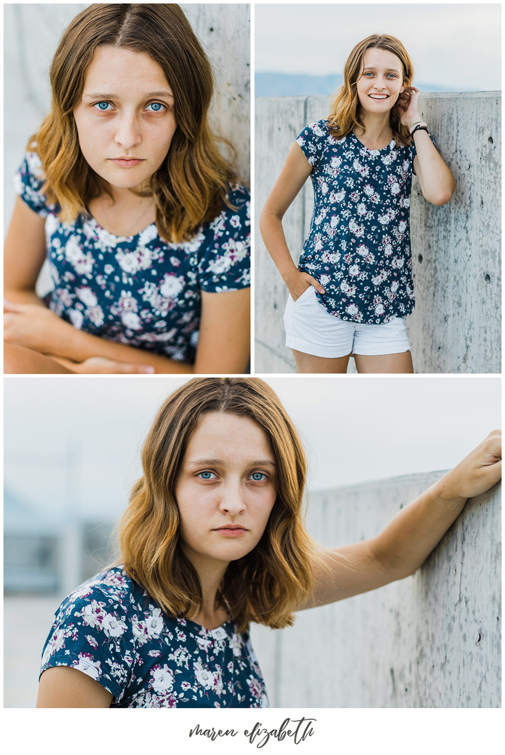 Portraits by Maren Elizabeth Photography taken on the top level of the Utah Valley University parking garage. | Arizona Senior Photographer