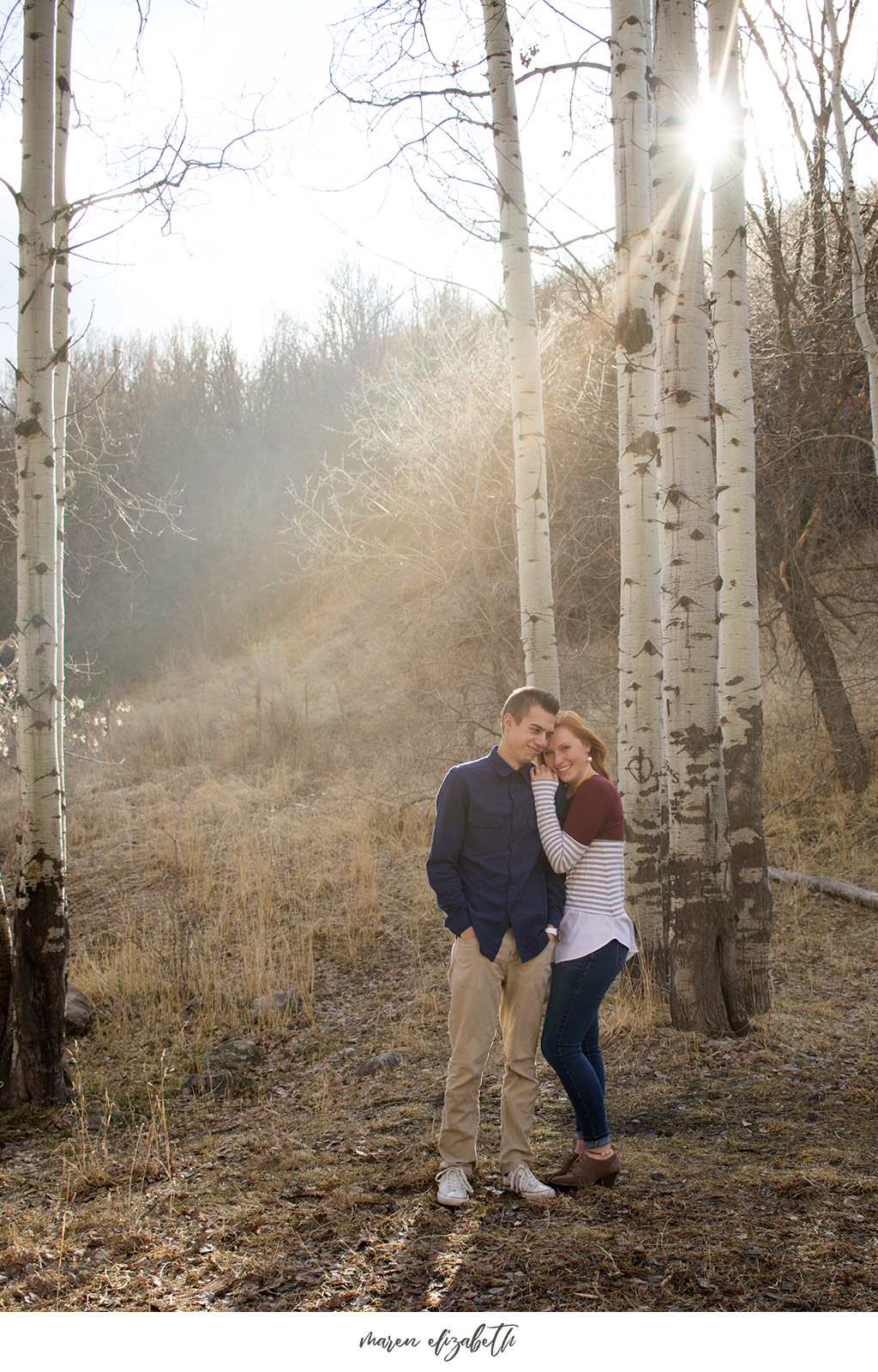 Big Springs Park engagement pictures in Provo Canyon, UT. This location is a short hike from the main parking lot across the bridge. Maren Elizabeth Photography | Arizona Photographer