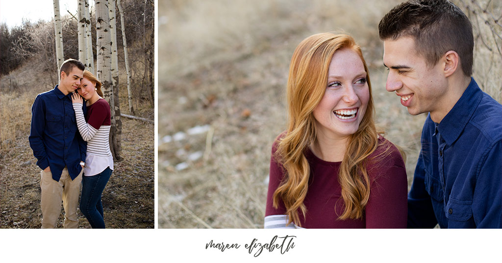 Big Springs Park engagement pictures in Provo Canyon, UT. This location is a short hike from the main parking lot across the bridge. Maren Elizabeth Photography | Arizona Photographer