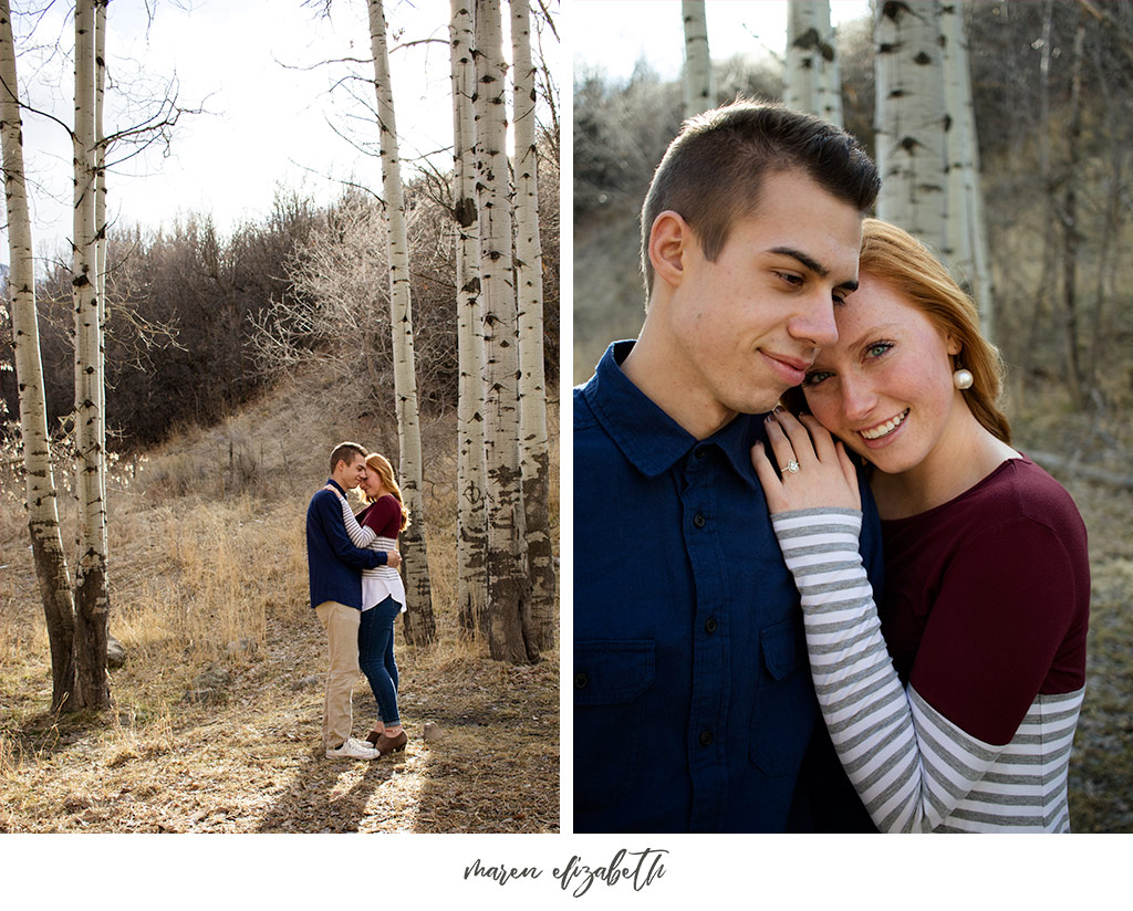 Big Springs Park engagement pictures in Provo Canyon, UT. This location is a short hike from the main parking lot across the bridge. Maren Elizabeth Photography | Arizona Photographer