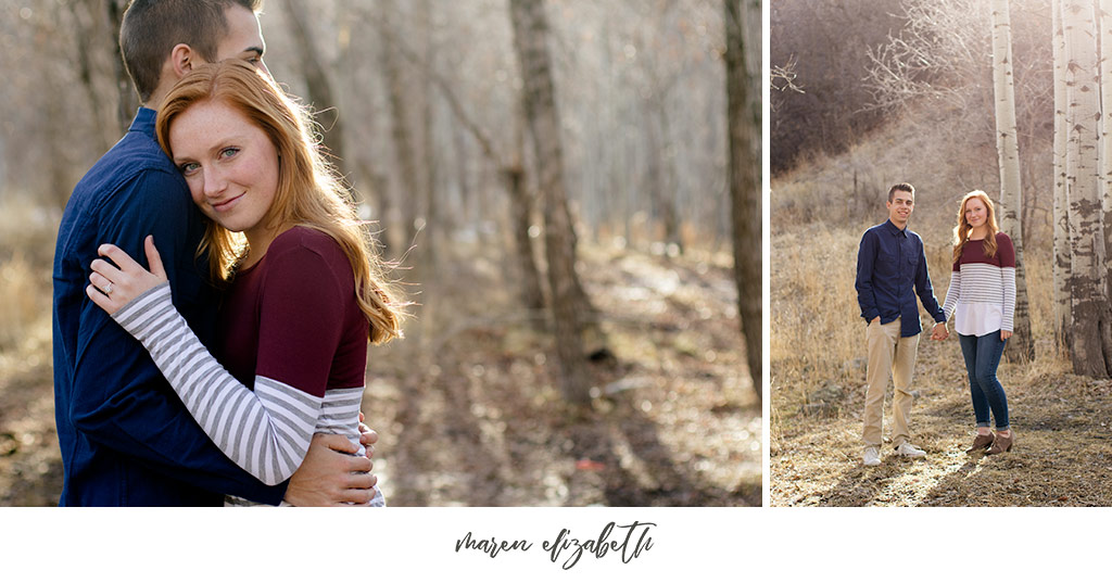 Big Springs Park engagement pictures in Provo Canyon, UT. This location is a short hike from the main parking lot across the bridge. Maren Elizabeth Photography | Arizona Photographer