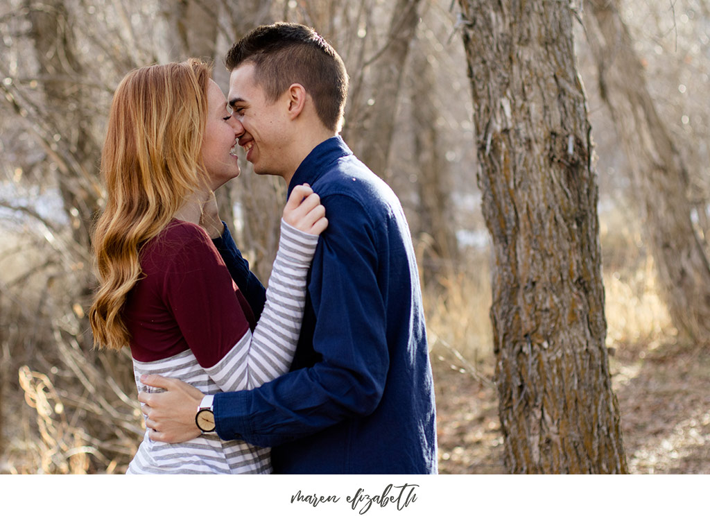 Big Springs Park engagement pictures in Provo Canyon, UT. This location is a short hike from the main parking lot across the bridge. Maren Elizabeth Photography | Arizona Photographer