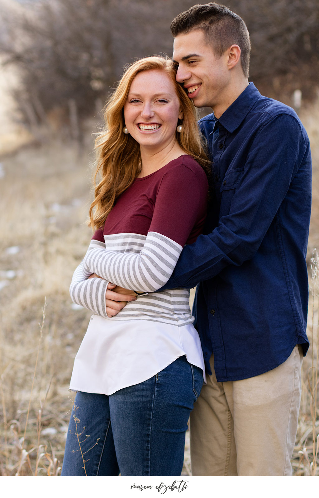 Big Springs Park engagement pictures in Provo Canyon, UT. This location is a short hike from the main parking lot across the bridge. Maren Elizabeth Photography | Arizona Photographer