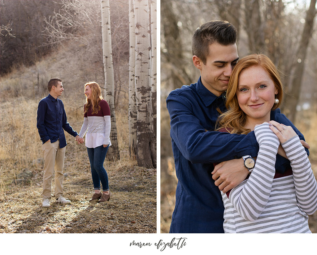 Big Springs Park engagement pictures in Provo Canyon, UT. This location is a short hike from the main parking lot across the bridge. Maren Elizabeth Photography | Arizona Photographer