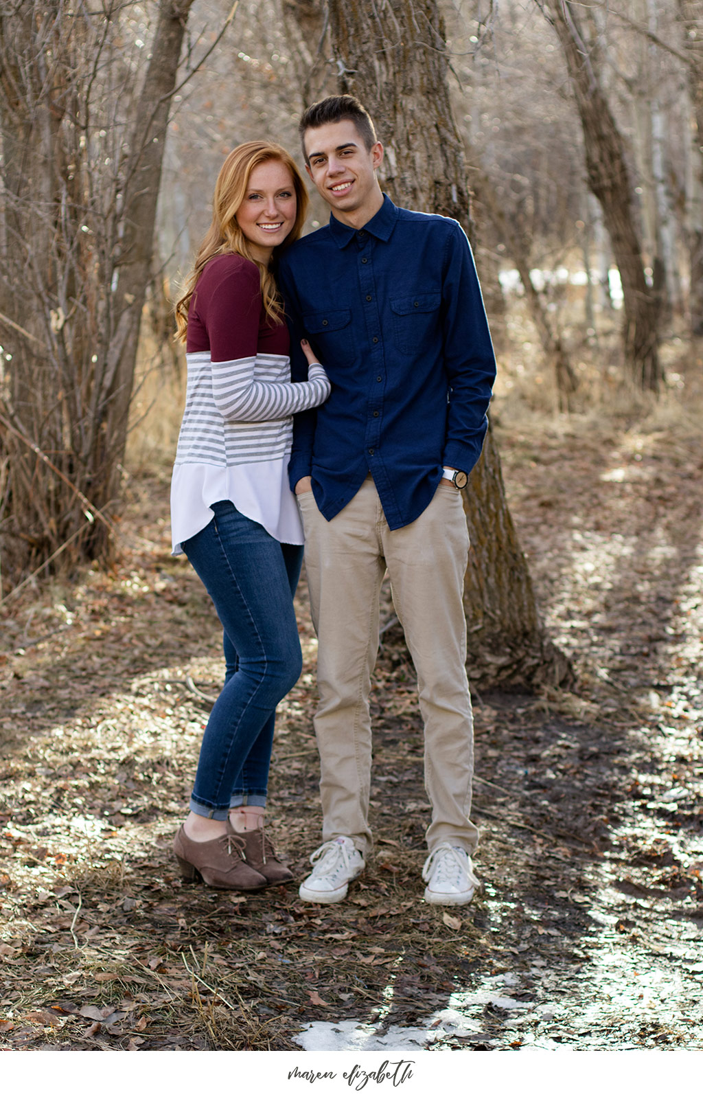 Big Springs Park engagement pictures in Provo Canyon, UT. This location is a short hike from the main parking lot across the bridge. Maren Elizabeth Photography | Arizona Photographer