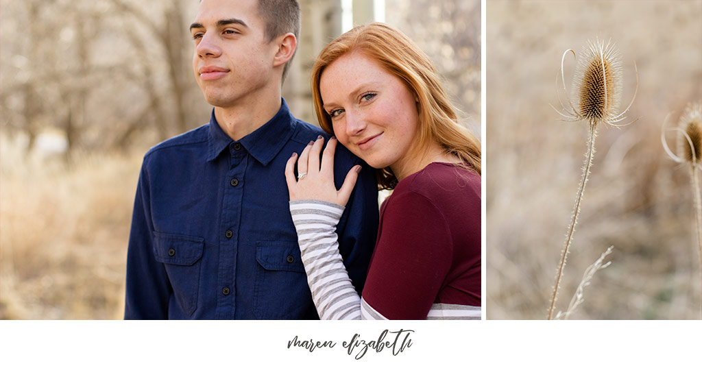 Big Springs Park engagement pictures in Provo Canyon, UT. This location is a short hike from the main parking lot across the bridge. Maren Elizabeth Photography | Arizona Photographer