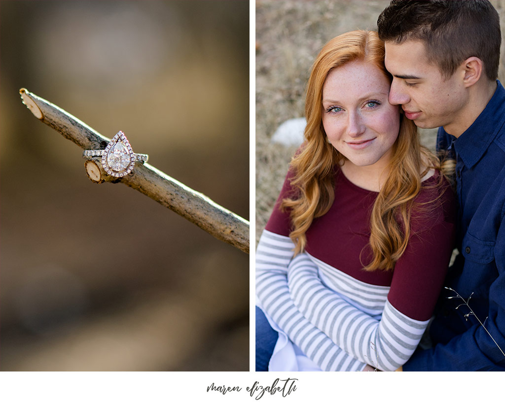 Big Springs Park engagement pictures in Provo Canyon, UT. This location is a short hike from the main parking lot across the bridge. Maren Elizabeth Photography | Arizona Photographer