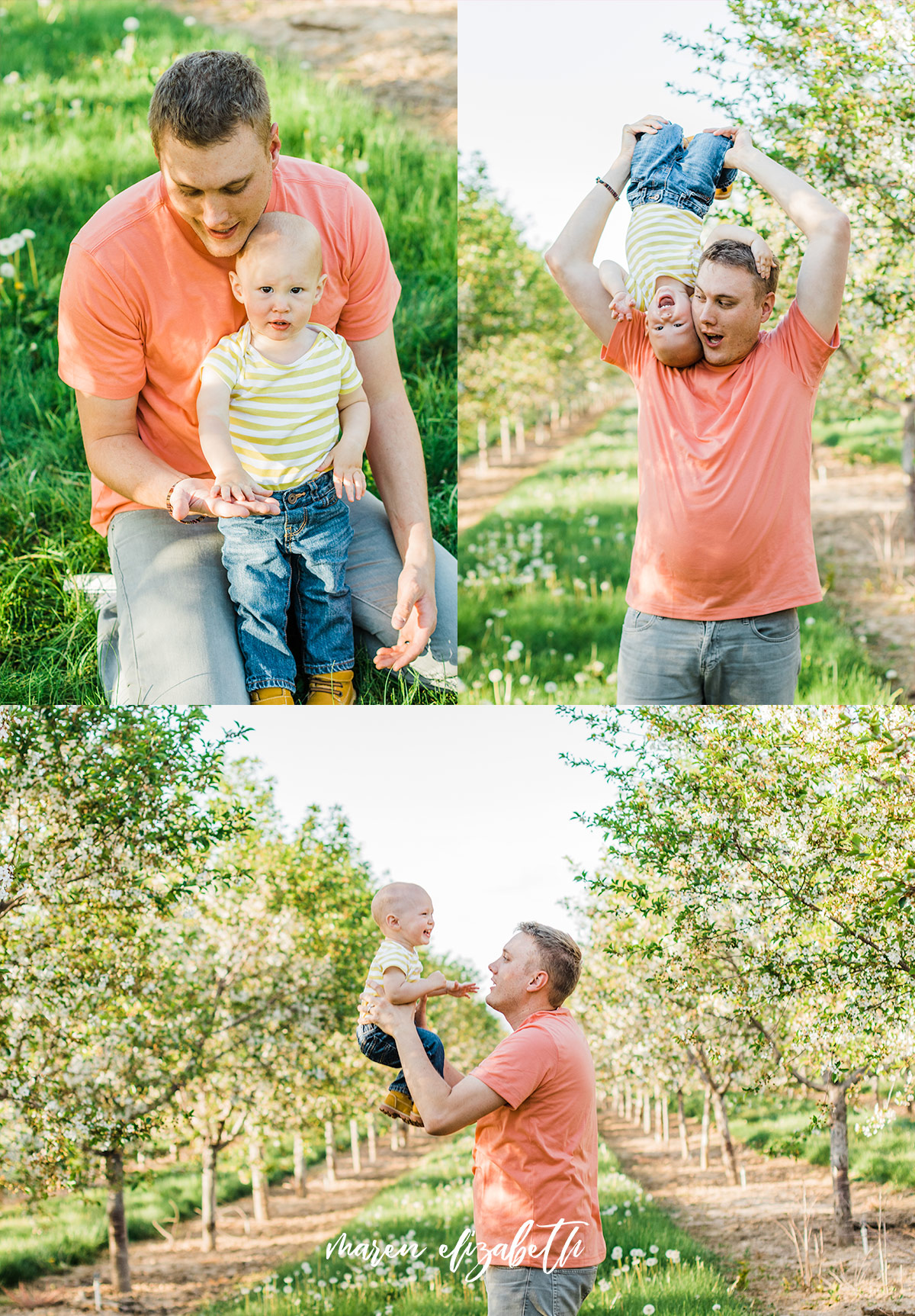 Spring family pictures in the blossoms at Rowley's Red Barn in Santaquin, UT | Maren Elizabeth Photography | Arizona Photographer