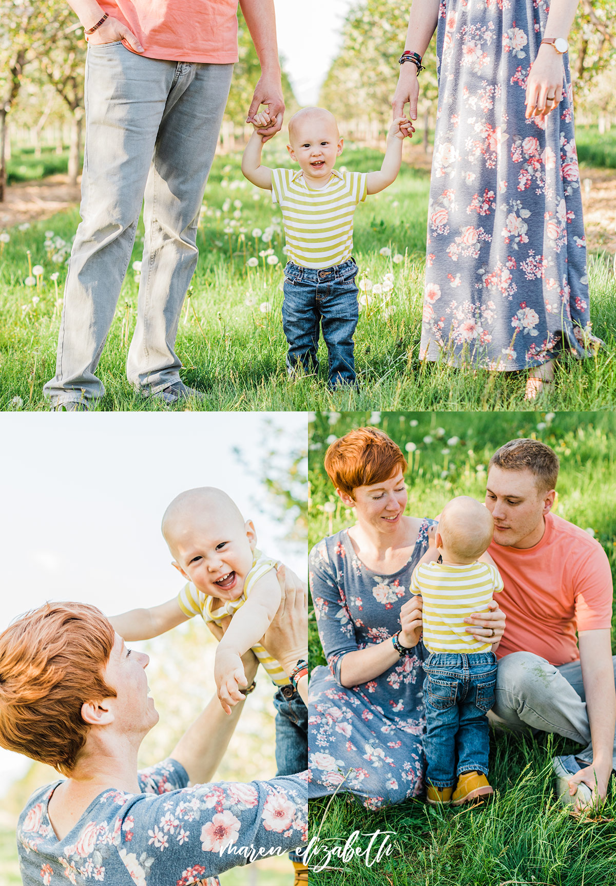 Spring family pictures in the blossoms at Rowley's Red Barn in Santaquin, UT | Maren Elizabeth Photography | Arizona Photographer