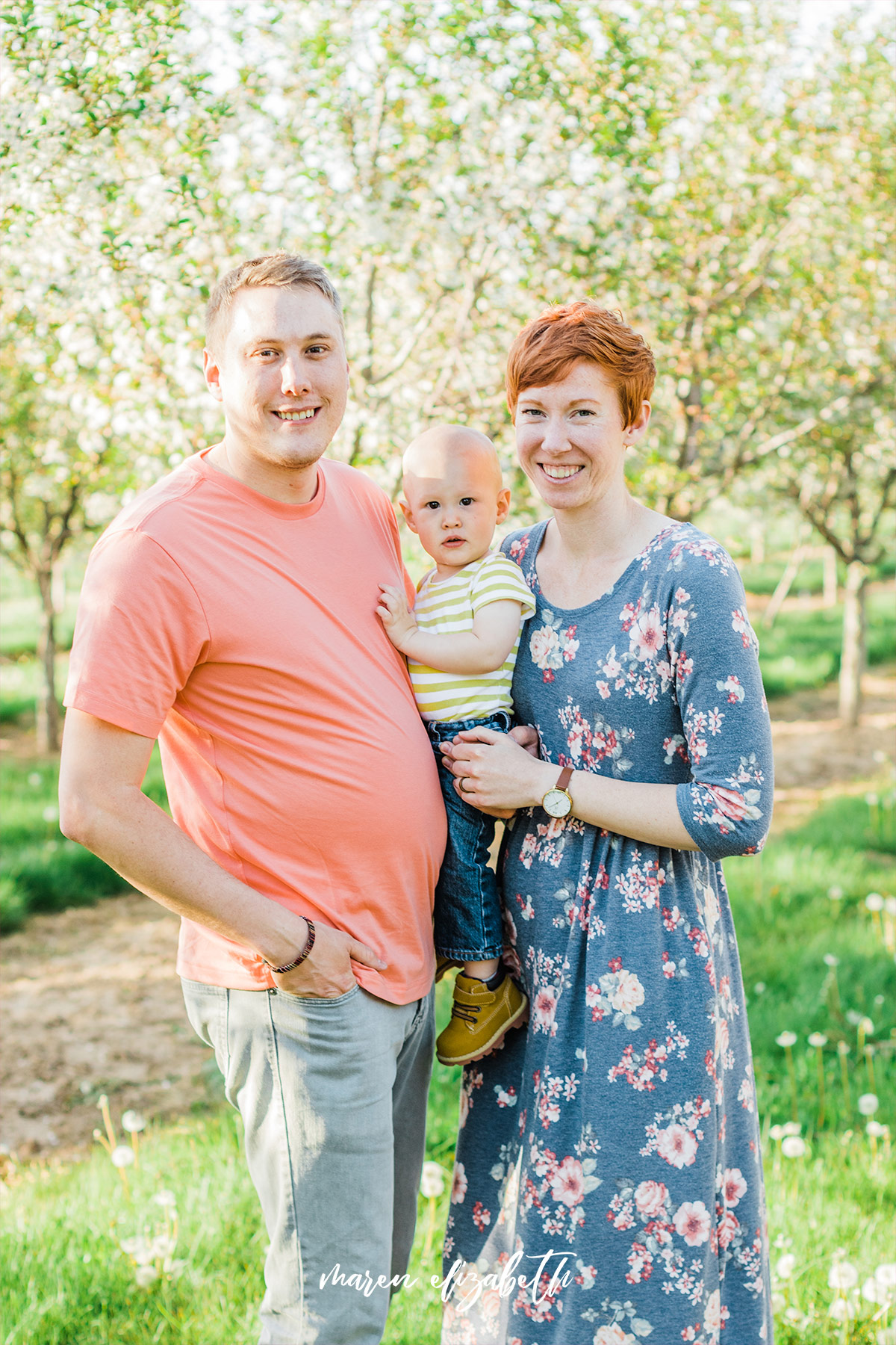 Spring family pictures in the blossoms at Rowley's Red Barn in Santaquin, UT | Maren Elizabeth Photography | Arizona Photographer