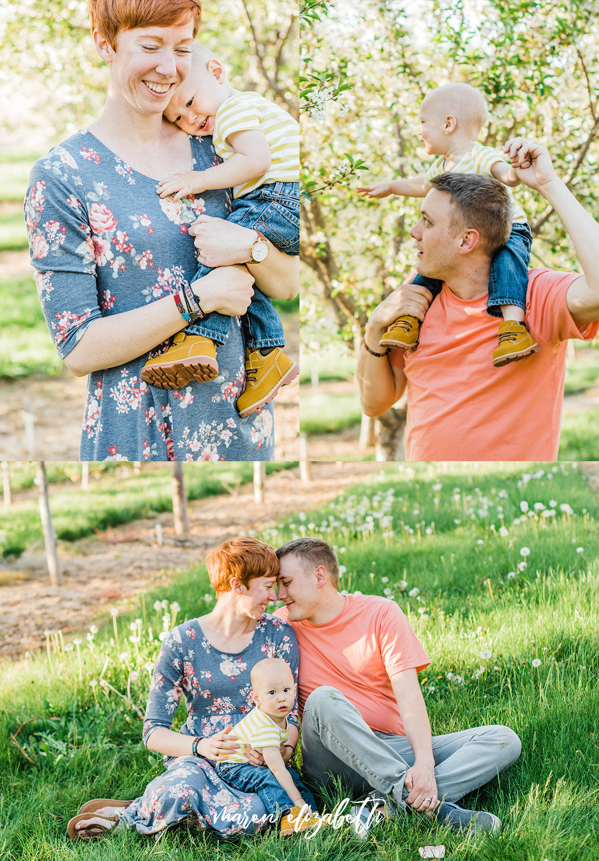 Spring family pictures in the blossoms at Rowley's Red Barn in Santaquin, UT | Maren Elizabeth Photography | Arizona Photographer