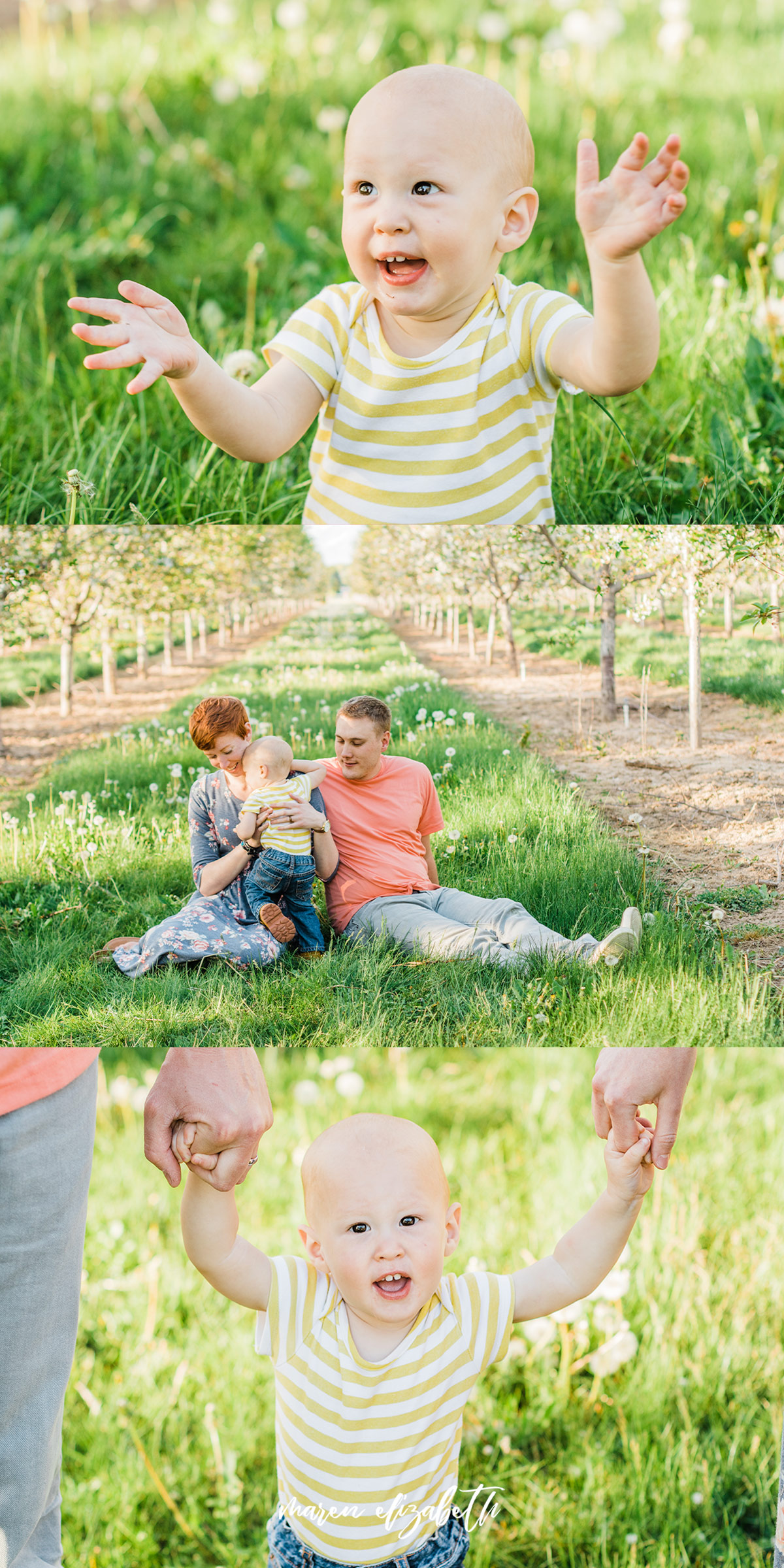 Spring family pictures in the blossoms at Rowley's Red Barn in Santaquin, UT | Maren Elizabeth Photography | Arizona Photographer