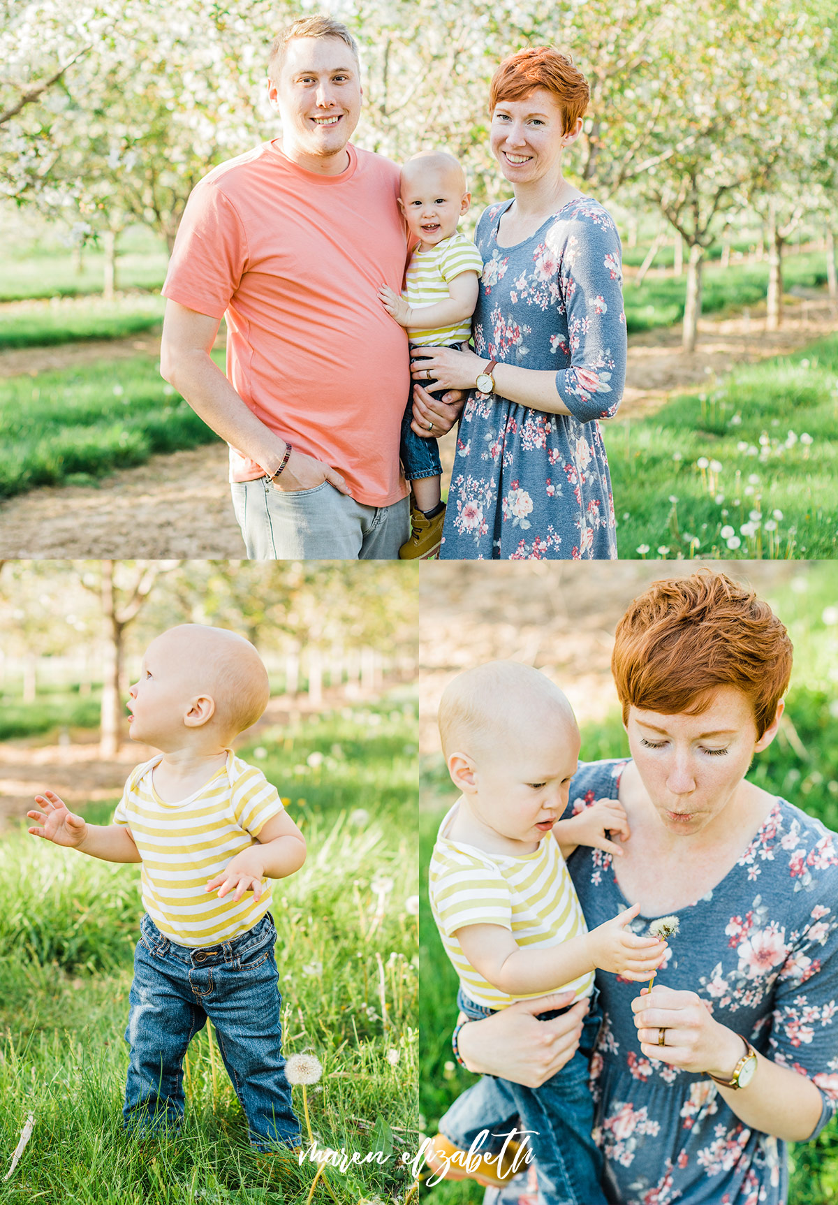 Spring family pictures in the blossoms at Rowley's Red Barn in Santaquin, UT | Maren Elizabeth Photography | Arizona Photographer