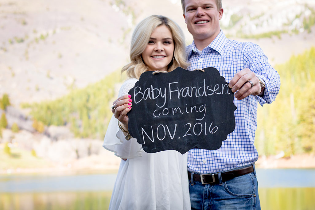 A pregnancy announcement photo shoot at Tibble Fork Reservoir, American Fork Canyon, UT | Arizona Photographer | Maren Elizabeth Photographer